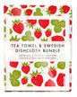Swedish Dishcloth & Tea Towel Bundle - Strawberry Red